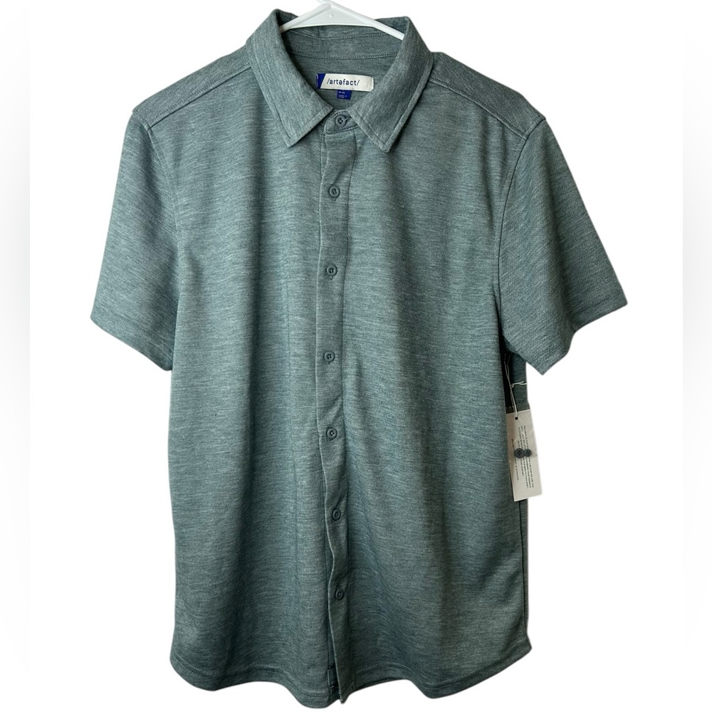 Artefact Short Sleeved Button Down Double Faced Pique Knoven Size‎ Medium